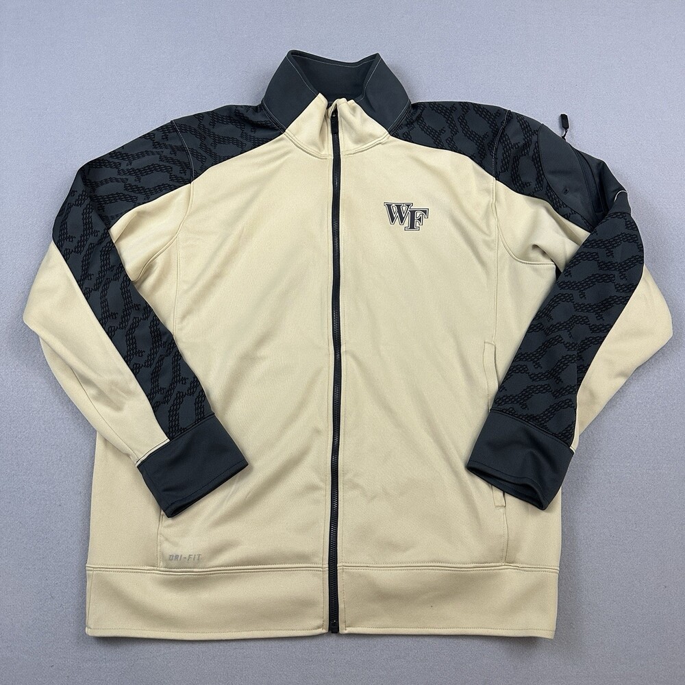 Wake Forest Demon Deacons Jacket Men Large Gold Nike Fulll Zip Windbreaker L *